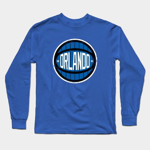 Orlando Retro Ball - Blue Long Sleeve T-Shirt by KFig21